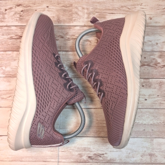 Skechers Ladies UltraFlex Bungee Slip On Sneaker Tennis Shoes Mauve Women's 6.5 - Picture 8 of 16